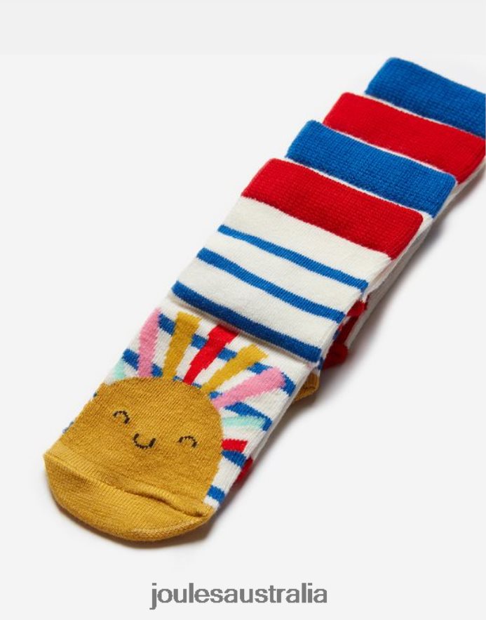 Joules Accessories Babies Neat Feet Socks 2 Pack NVVNL400 SUN LADYBIRD