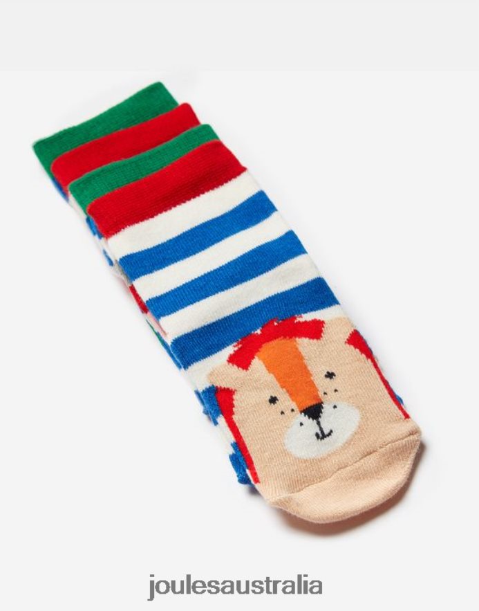 Joules Accessories Babies Neat Feet Socks 2 Pack NVVNL402 CROC LION