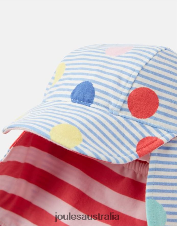 Joules Accessories Babies Sonny Neck Protector Jersey Hat 0-4 Years NVVNL399 MULTI SPOT