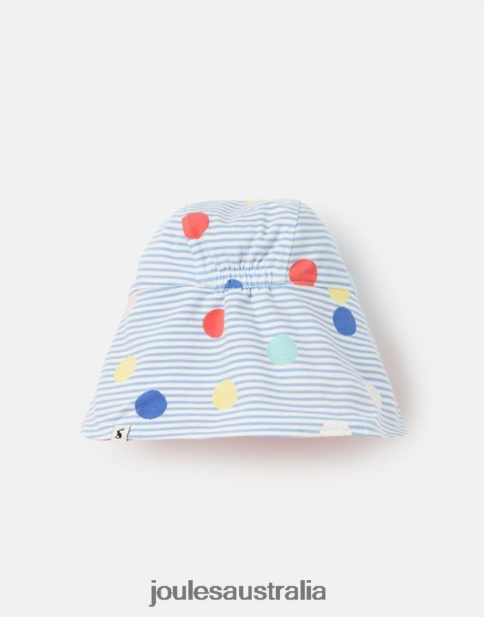 Joules Accessories Babies Sonny Neck Protector Jersey Hat 0-4 Years NVVNL399 MULTI SPOT