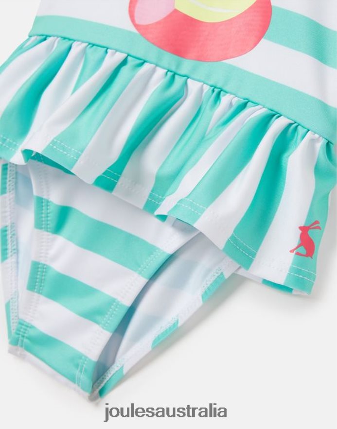 Joules Apparel Babies Frillwell Swimming Costume 0-3 Years NVVNL420 AQUA STRIPE CAT