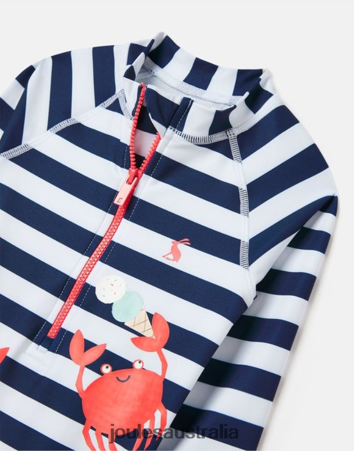 Joules Apparel Babies Sun Artwork Rash Suit 0-3 Years NVVNL431 NAVY STRIPE CRABS