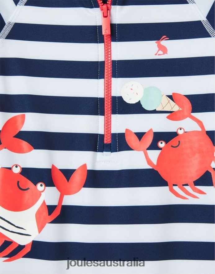 Joules Apparel Babies Sun Artwork Rash Suit 0-3 Years NVVNL431 NAVY STRIPE CRABS