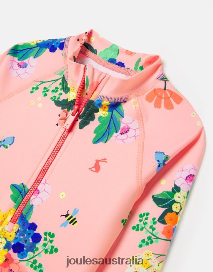 Joules Apparel Babies Sun Rash Suit 0-3 Years NVVNL417 CORAL FLORAL
