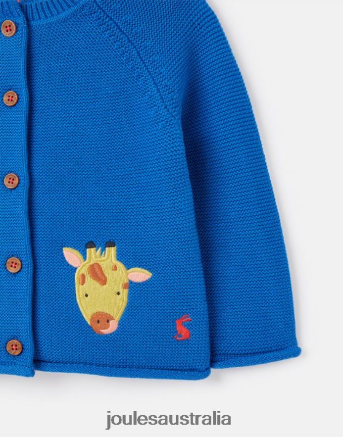 Joules Apparel Babies Bertie Artwork Cardigan 0-3 Years NVVNL436 BLUE SAFARI