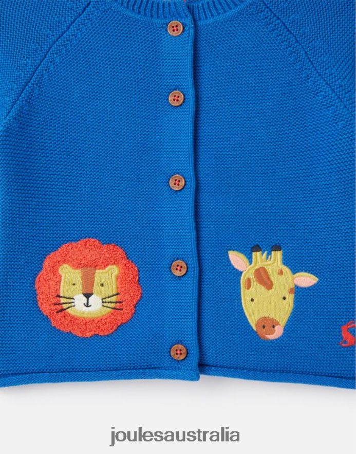Joules Apparel Babies Bertie Artwork Cardigan 0-3 Years NVVNL436 BLUE SAFARI