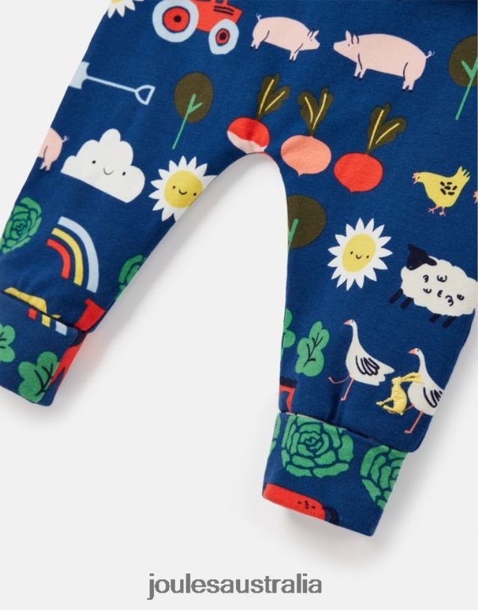 Joules Apparel Babies Byron Artwork Set 0-3 Years NVVNL438 BLUE TRACTOR
