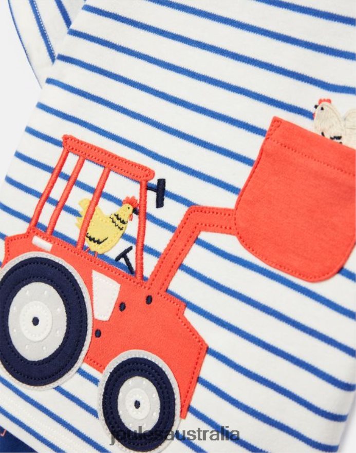 Joules Apparel Babies Byron Artwork Set 0-3 Years NVVNL438 BLUE TRACTOR