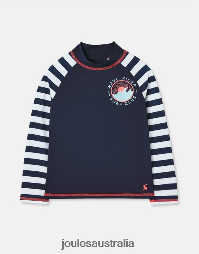 Joules Apparel Babies Chase Long Sleeve Rash Guard NVVNL365 NAVY WAVE RIDER