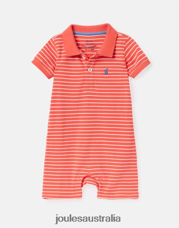 Joules Apparel Babies Filbert Polo Romper 0-24 months NVVNL406 LIGHT PINK