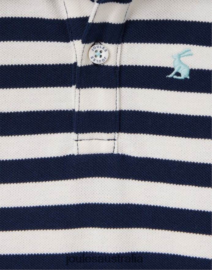 Joules Apparel Babies Filbert Polo Romper 0-24 months NVVNL428 WHITE BLUE STRIPE