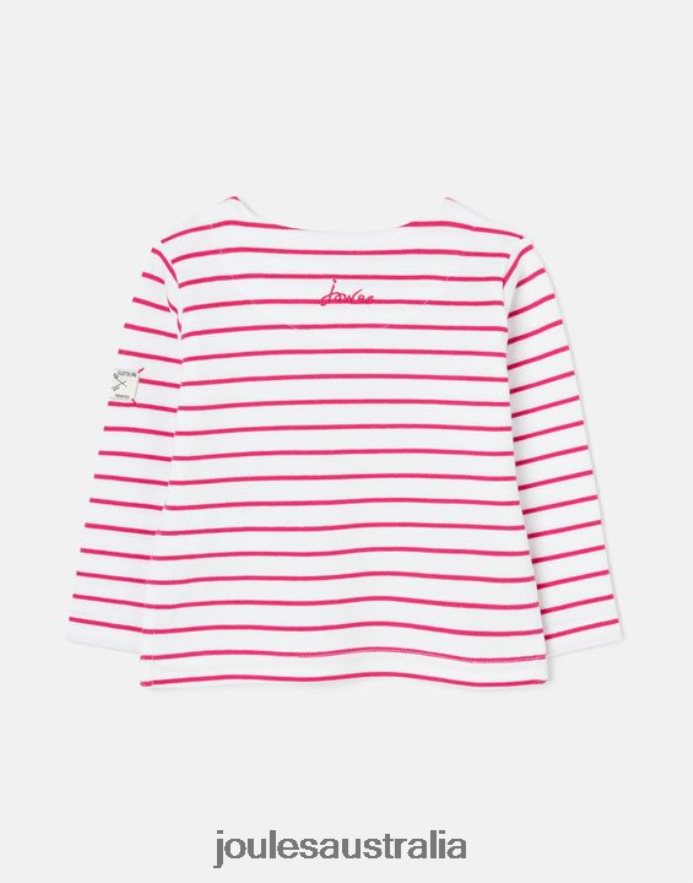 Joules Apparel Babies Harbour Stripe Long Sleeve T-Shirt 0 - 3 Years NVVNL405 PINK STRIPE