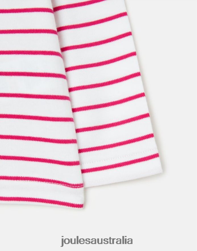 Joules Apparel Babies Harbour Stripe Long Sleeve T-Shirt 0 - 3 Years NVVNL405 PINK STRIPE