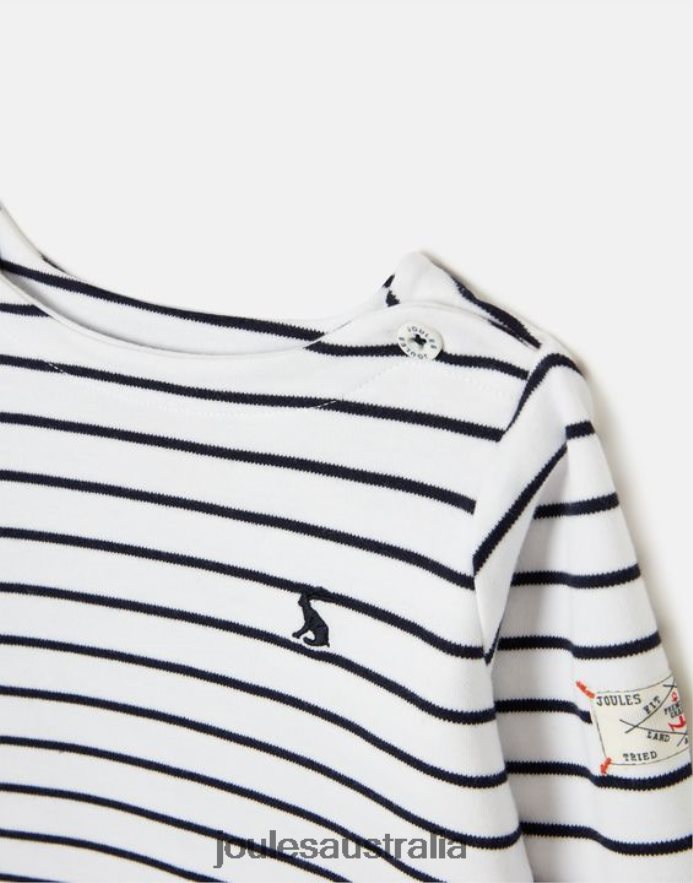 Joules Apparel Babies Harbour Stripe Long Sleeve T-Shirt 0 - 3 Years NVVNL415 NAVY STRIPE