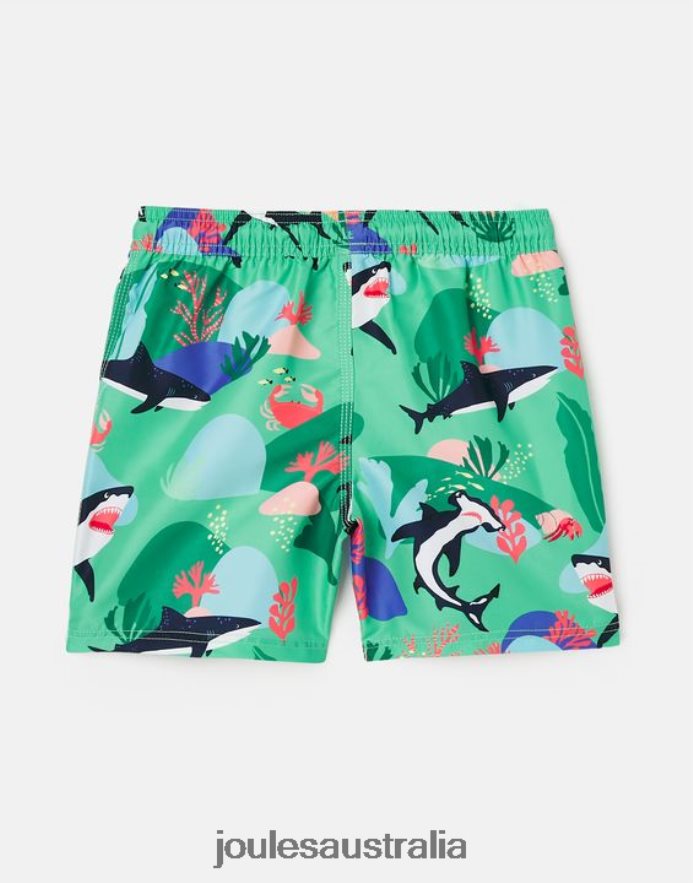Joules Apparel Babies Ocean Printed Swimming Shorts 2-12 Years NVVNL357 GREEN SHARKS