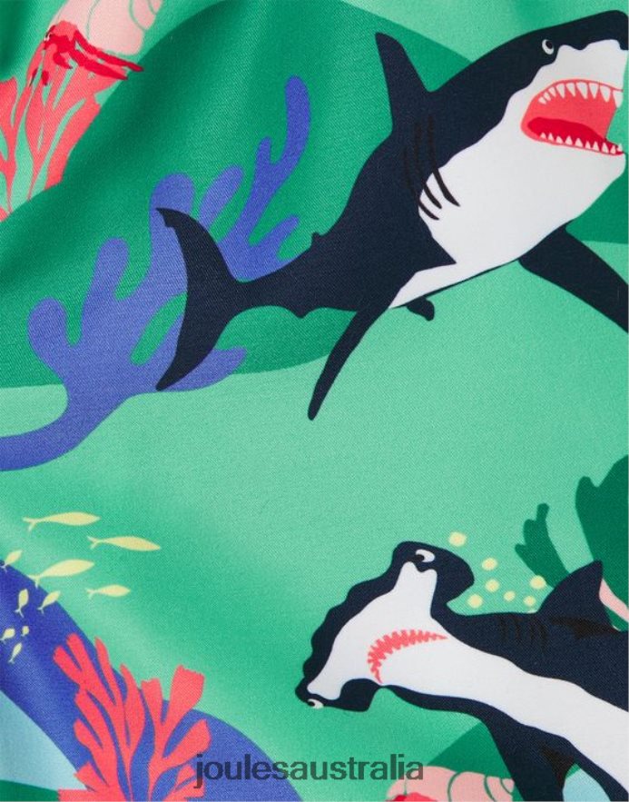 Joules Apparel Babies Ocean Printed Swimming Shorts 2-12 Years NVVNL357 GREEN SHARKS