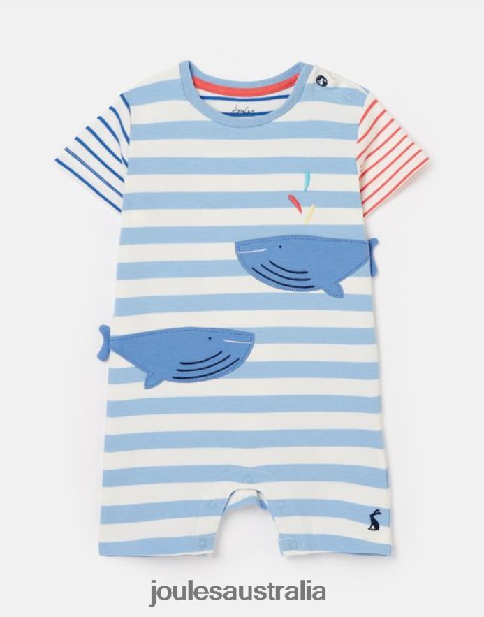 Joules Apparel Babies Patch Artwork Romper 0-24 months NVVNL425 BLUWHALES