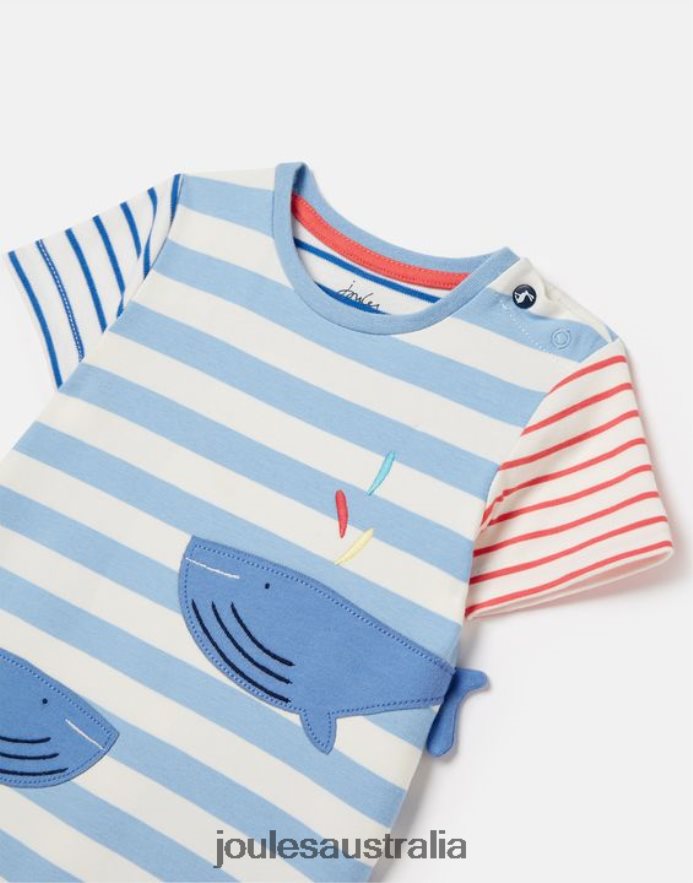 Joules Apparel Babies Patch Artwork Romper 0-24 months NVVNL425 BLUWHALES