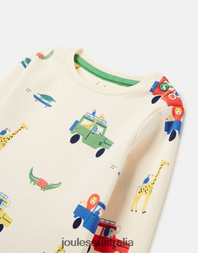 Joules Apparel Babies Percy T-Shirt & Pants Set 0-3 Years NVVNL427 CREAM SAFARI
