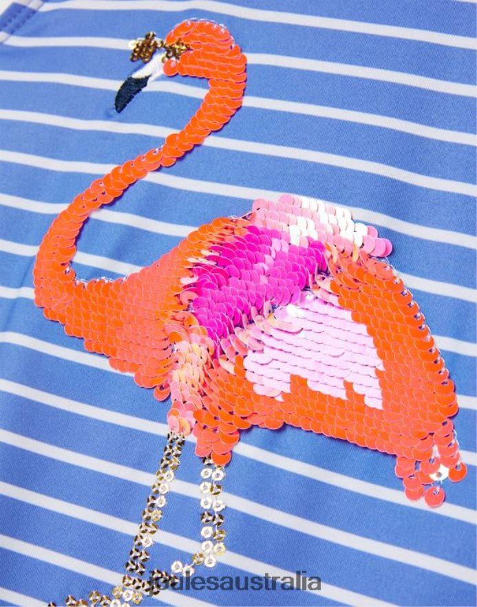 Joules Apparel Babies Splash Sequin Artwork Swimsuit 2-12 Years NVVNL299 BLUE STRIPE FLAMINGO