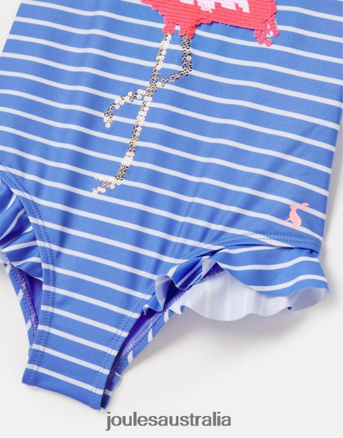 Joules Apparel Babies Splash Sequin Artwork Swimsuit 2-12 Years NVVNL299 BLUE STRIPE FLAMINGO