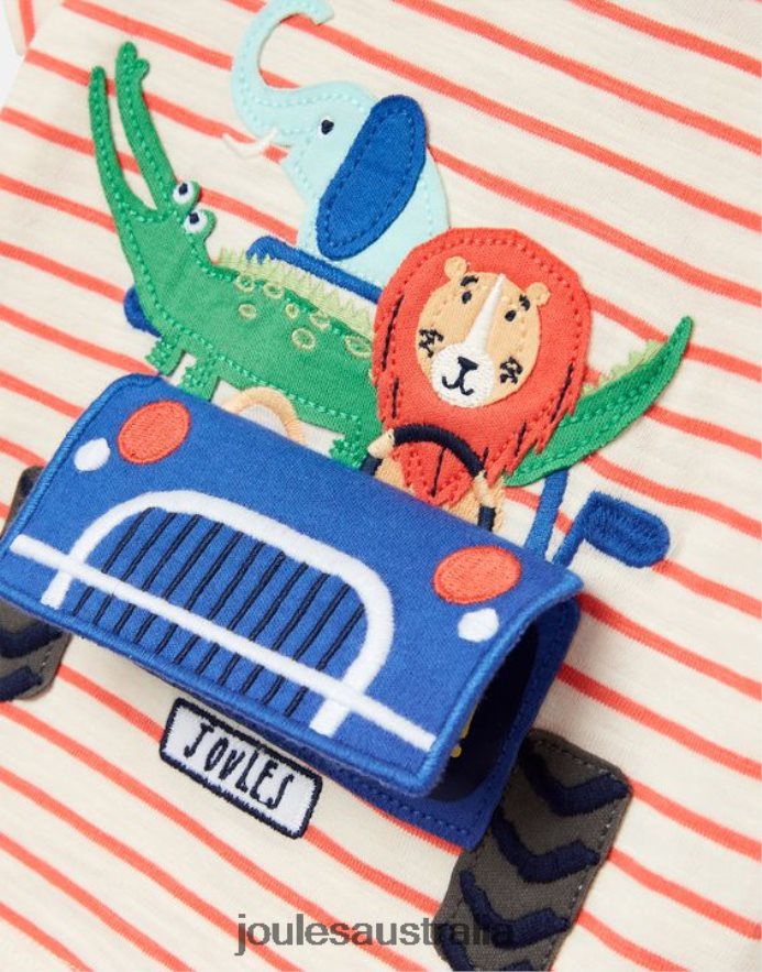 Joules Apparel Babies Tate Artwork T-Shirt 0-3 Years NVVNL401 RED STRIPE TRUCK