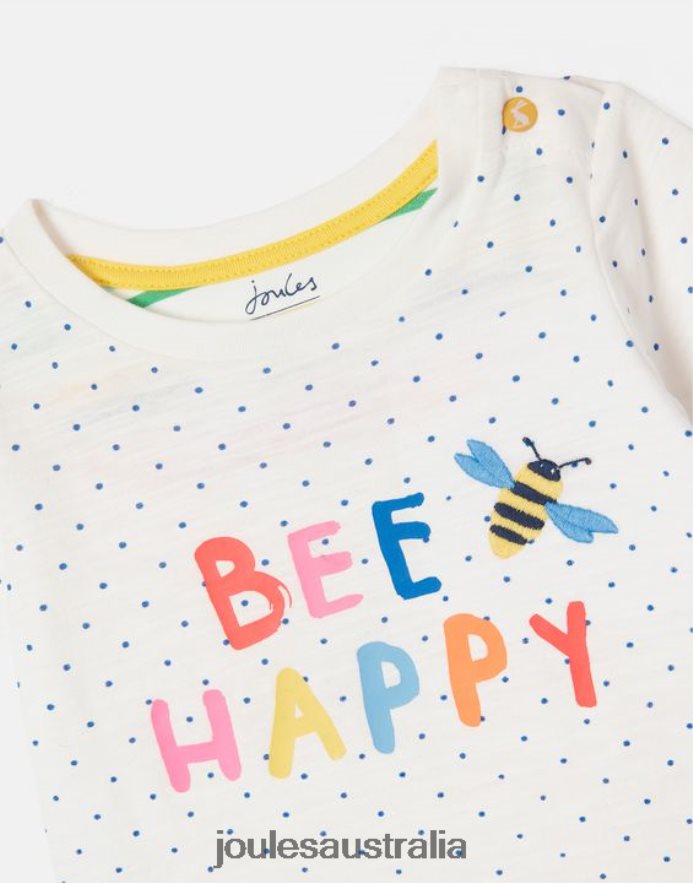 Joules Apparel Babies Tate Artwork T-Shirt 0-3 Years NVVNL422 WHITE SPOT BEE