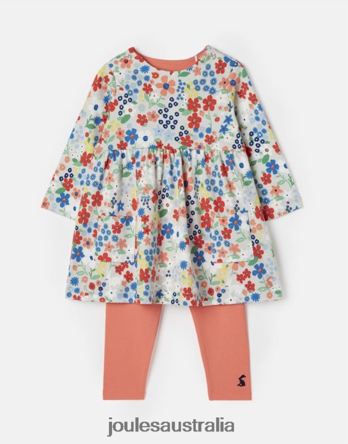 Joules Apparel Girls Christina Dress And Legging Set 0-3 Years NVVNL418 BUNNY GREY