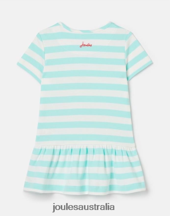 Joules Apparel Girls Dazzle Artwork Peplum Dress 0-3 Years NVVNL394 AQUA STRIPE