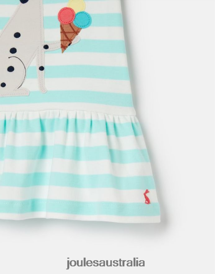 Joules Apparel Girls Dazzle Artwork Peplum Dress 0-3 Years NVVNL394 AQUA STRIPE
