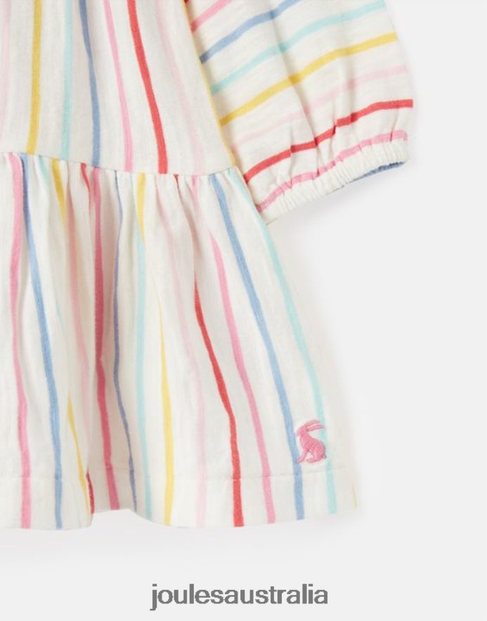 Joules Apparel Girls Iola Long Sleeved Tiered Dress 0-3 Years NVVNL421 MULTI STRIPE