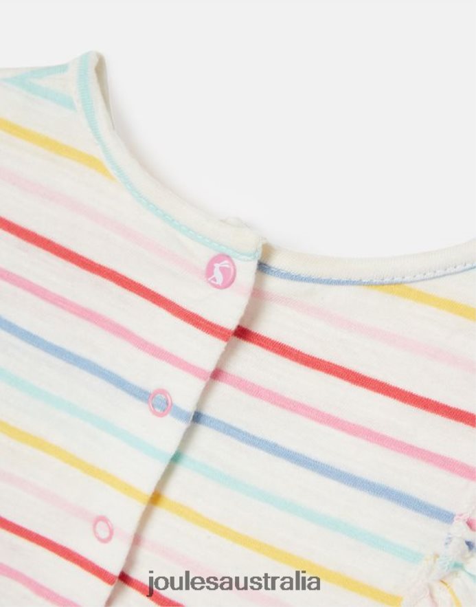 Joules Apparel Girls Iola Long Sleeved Tiered Dress 0-3 Years NVVNL421 MULTI STRIPE