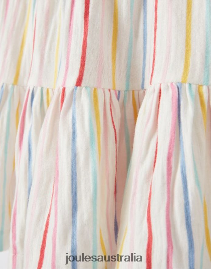 Joules Apparel Girls Iola Long Sleeved Tiered Dress 0-3 Years NVVNL421 MULTI STRIPE