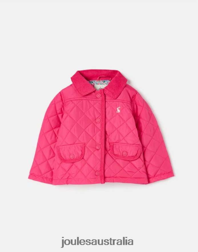 Joules Apparel Girls Mabel Quilted Coat 0-3 Years NVVNL392 BRIGHT PINK