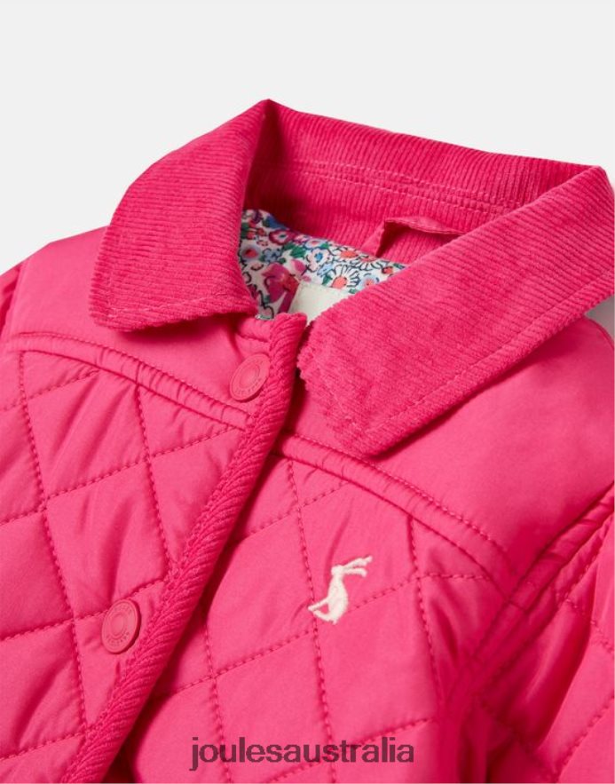 Joules Apparel Girls Mabel Quilted Coat 0-3 Years NVVNL392 BRIGHT PINK