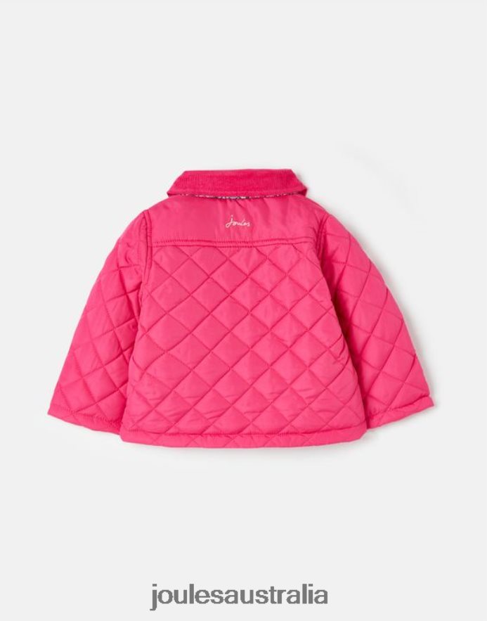 Joules Apparel Girls Mabel Quilted Coat 0-3 Years NVVNL392 BRIGHT PINK