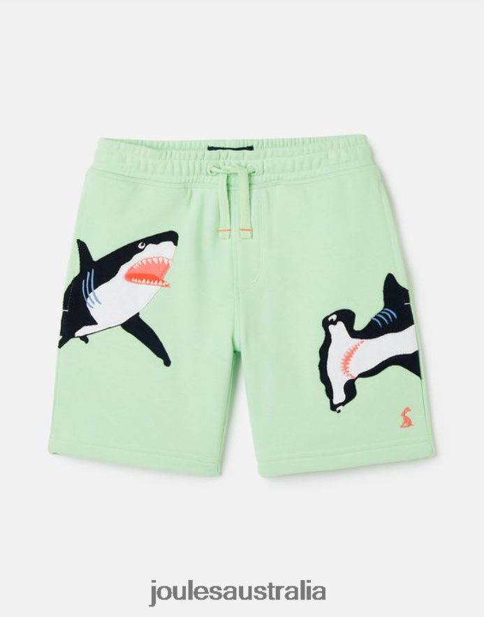 Joules Apparel Boys Hamden Novelty Sweat Shorts 2-8 Years NVVNL351 LIGHT GREEN SHARKS