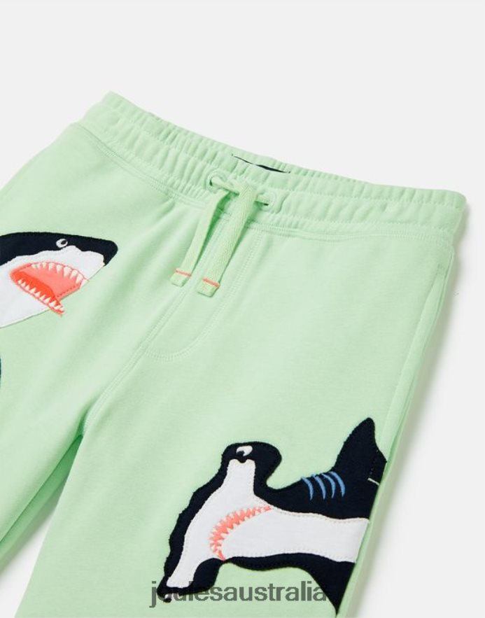 Joules Apparel Boys Hamden Novelty Sweat Shorts 2-8 Years NVVNL351 LIGHT GREEN SHARKS