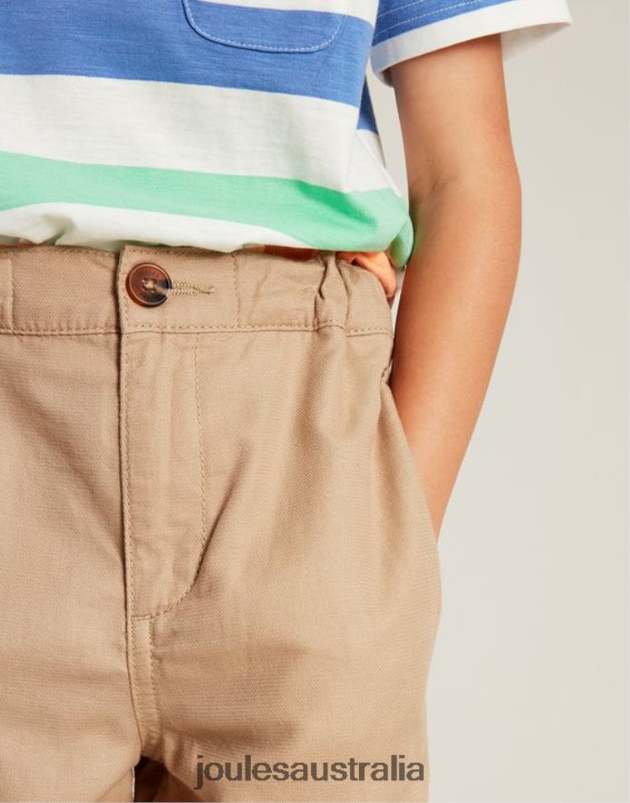 Joules Apparel Boys Jake Shorts 2-12 Years NVVNL383 LIGHT BROWN