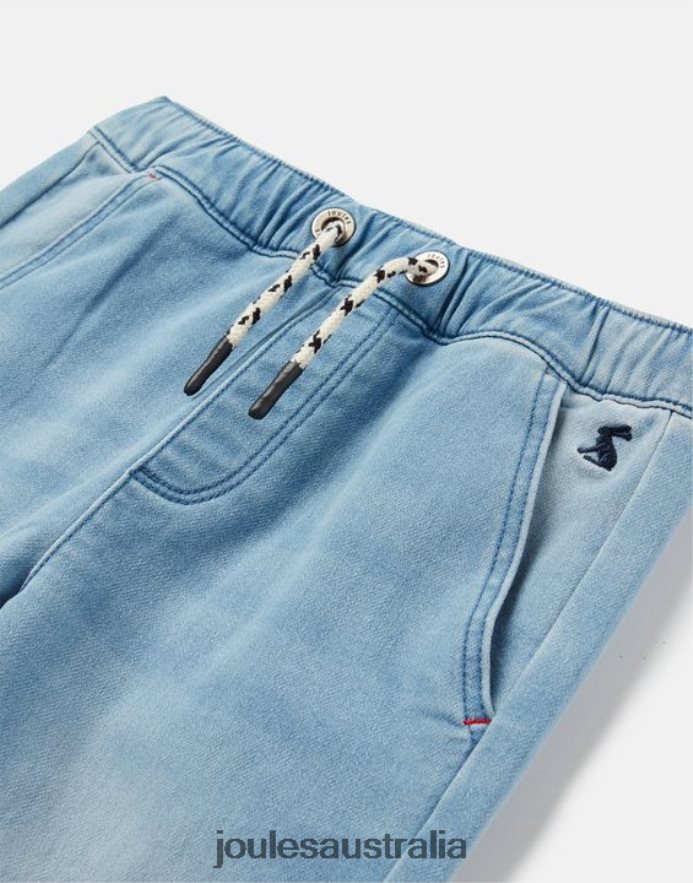 Joules Apparel Boys Logan Jersey Denim Joggers 2-12 Years NVVNL339 LIGHT WASH