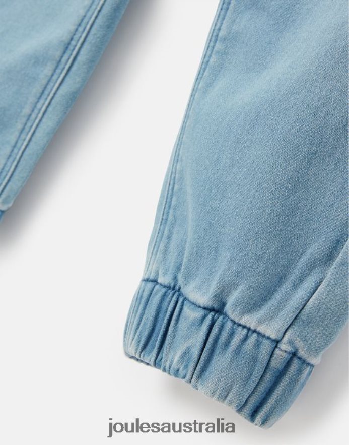 Joules Apparel Boys Logan Jersey Denim Joggers 2-12 Years NVVNL339 LIGHT WASH