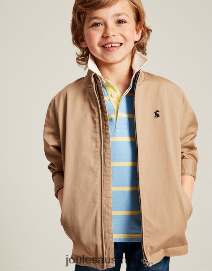 Joules Apparel Boys Harrington Jacket 2-12 Years NVVNL336 LIGHT BROWN