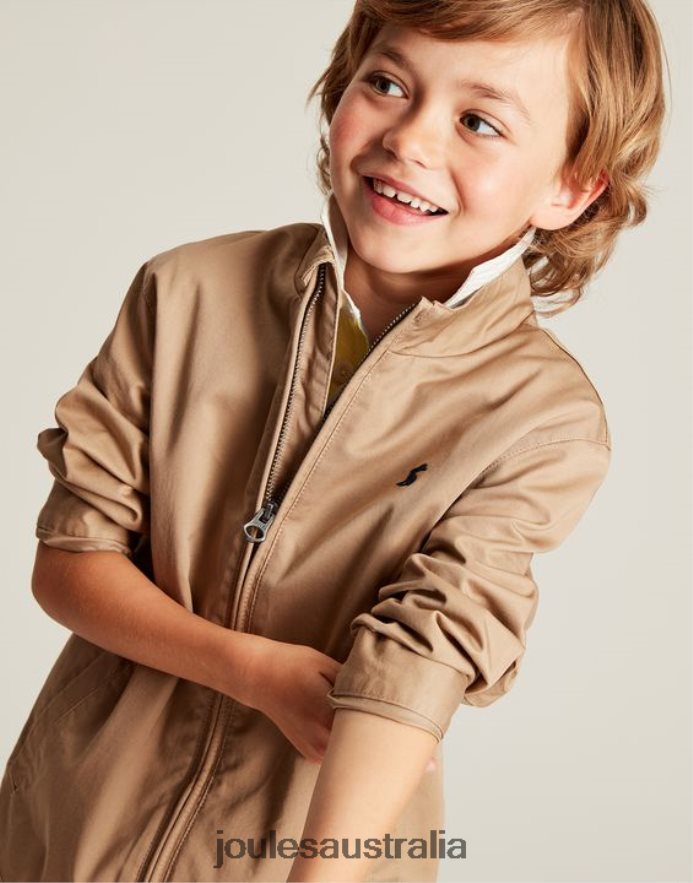 Joules Apparel Boys Harrington Jacket 2-12 Years NVVNL336 LIGHT BROWN