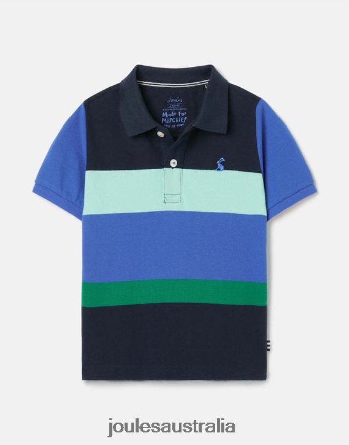 Joules Apparel Boys Filbert Stripe Polo Shirt 2-12 years NVVNL385 BLUE MULTI STRIPE