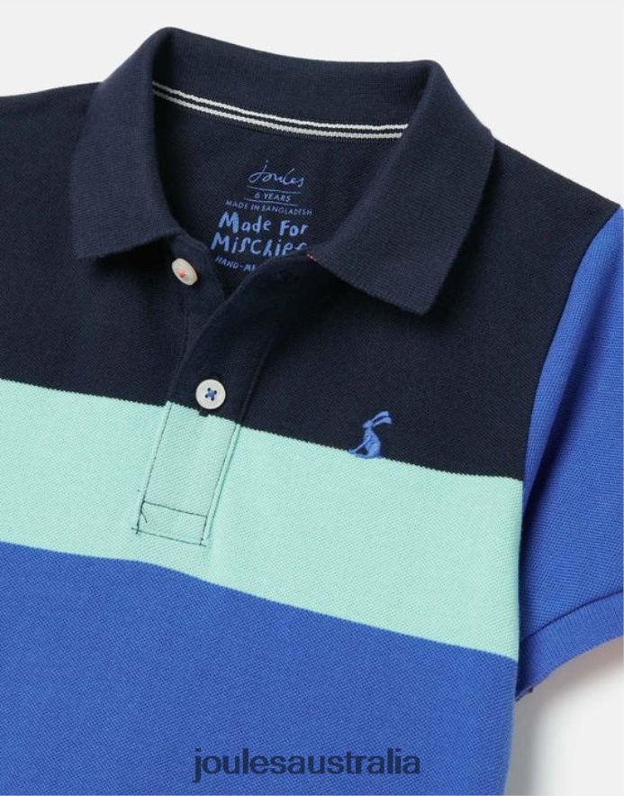 Joules Apparel Boys Filbert Stripe Polo Shirt 2-12 years NVVNL385 BLUE MULTI STRIPE
