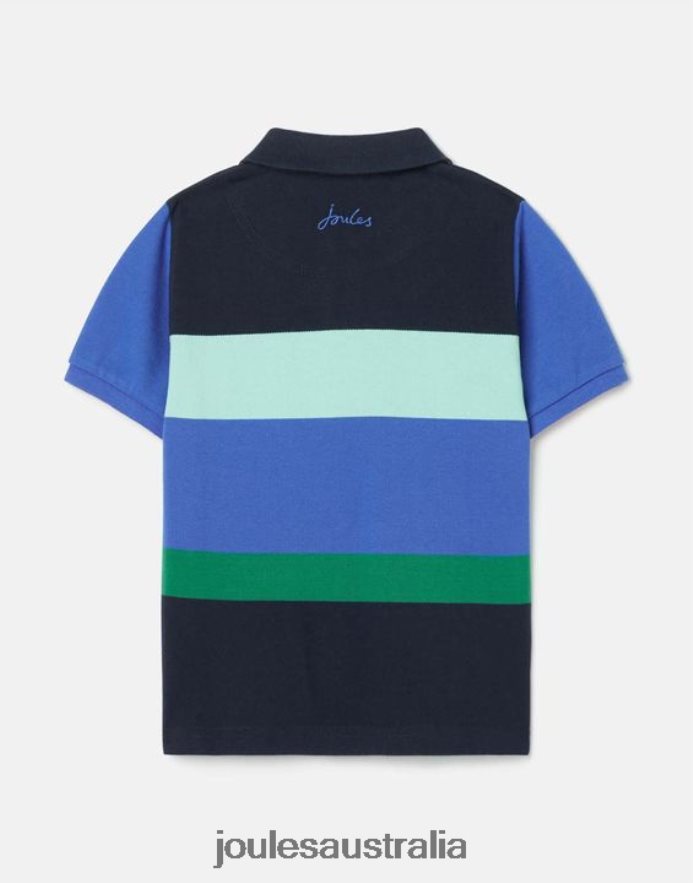 Joules Apparel Boys Filbert Stripe Polo Shirt 2-12 years NVVNL385 BLUE MULTI STRIPE