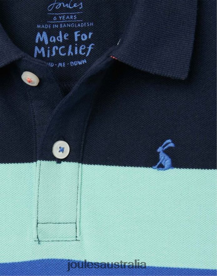 Joules Apparel Boys Filbert Stripe Polo Shirt 2-12 years NVVNL385 BLUE MULTI STRIPE