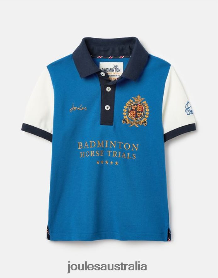 Joules Apparel Boys Kids Unisex Badminton Polo Shirt 2-12 Years NVVNL345 BLUE