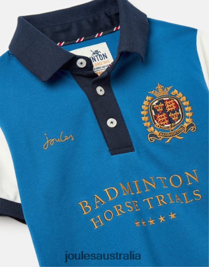 Joules Apparel Boys Kids Unisex Badminton Polo Shirt 2-12 Years NVVNL345 BLUE