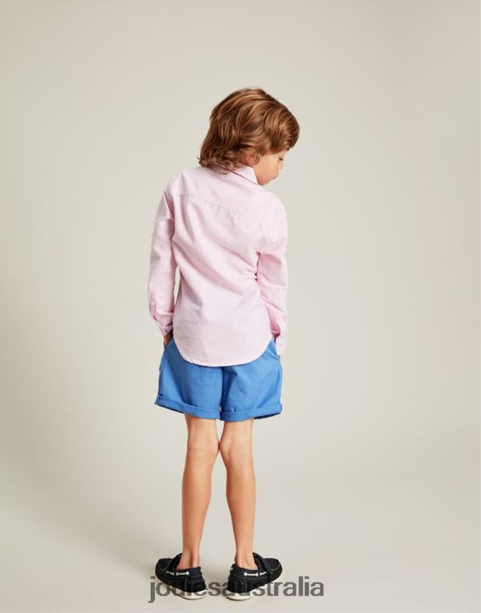 Joules Apparel Boys Oxford Stripe Shirt 2-12 Years NVVNL340 PINK